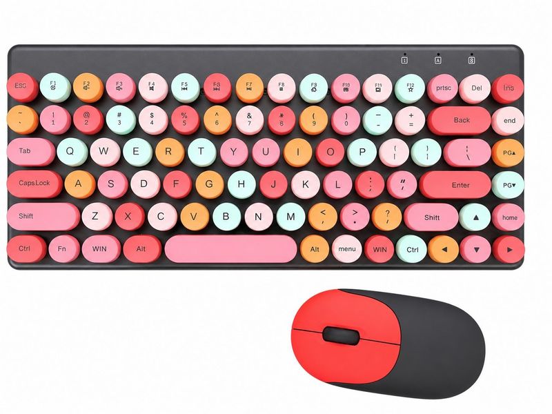 Color blocked keyboard and mouse set
