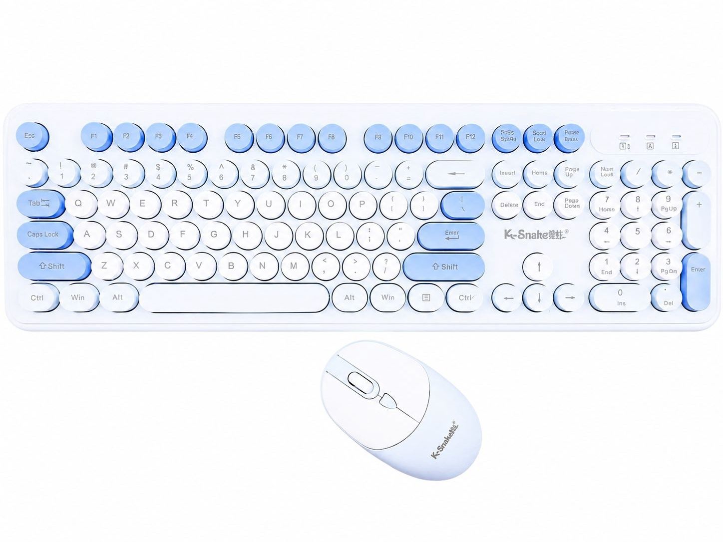 Punk Wireless Bluetooth Keyboard and Mouse Set Blue