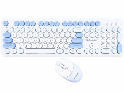 Punk Wireless Bluetooth Keyboard and Mouse Set Blue