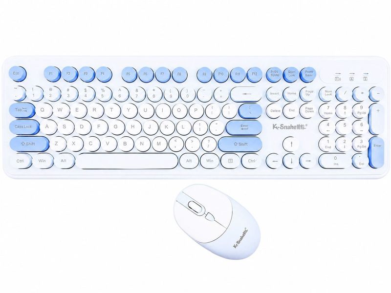 Punk Wireless Bluetooth Keyboard and Mouse Set Blue