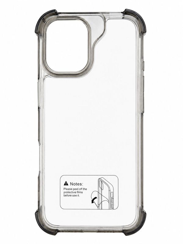 Shockproof Sleek Transparent Case for Iphone 16- Black Accent