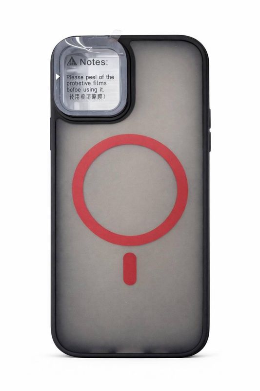 Mysterious A Matte MagSafe Phone Case For Iphone 16 – Black Smoke with Red Ring
