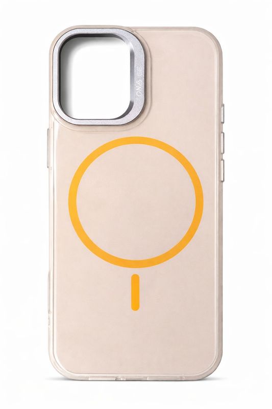 Elegant Magsafe Case with Camera Kickstand for Iphone 16-Frosted Khakee