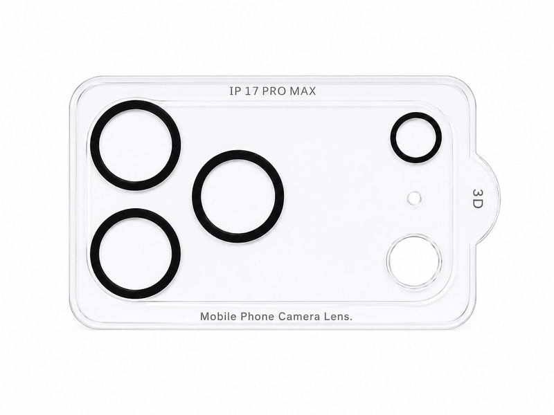 Camera Lens Black Edge Tempered For iPhone 17 Pro Max