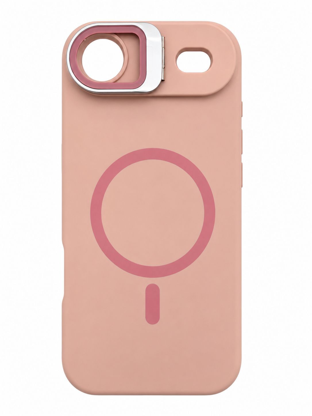 Liquid Silicone Frame with Camera Lens Protector Phone Case for Iphone 17 Air-Pink