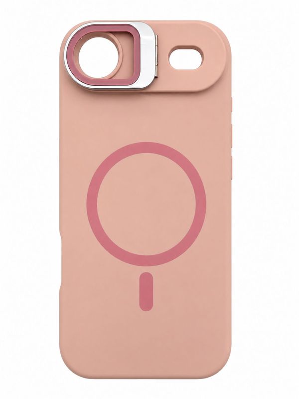 Liquid Silicone Frame with Camera Lens Protector Phone Case for Iphone 17 Air-Pink