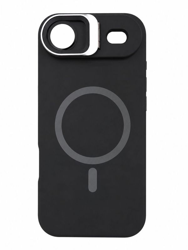 Liquid Silicone Frame with Camera Lens Protector Phone Case for Iphone 17 Air-Black