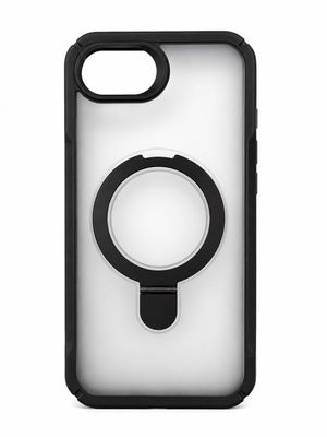 JS Magnetic Kickstand Case for Iphone 16e/17e- Transparent with Black Accent