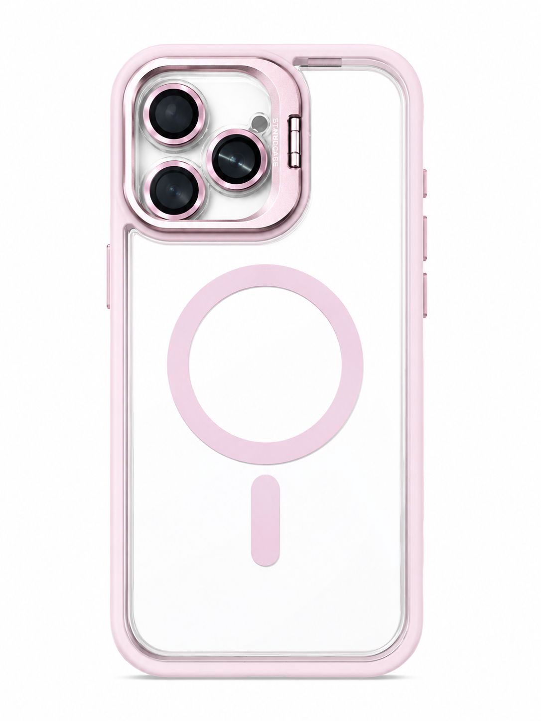 U1 Magnetic Case+Lens Stand ( without camera protector) for Iphone 16 Pro Max - Pink