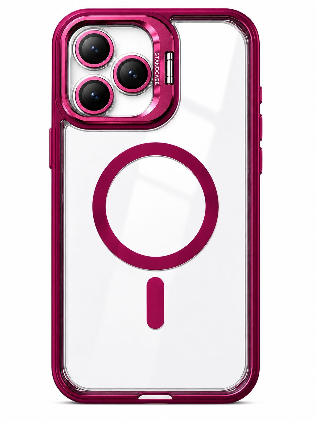 U1 Magnetic Case+Lens Stand ( without camera protector) for Iphone 16 Pro Max - Maroon