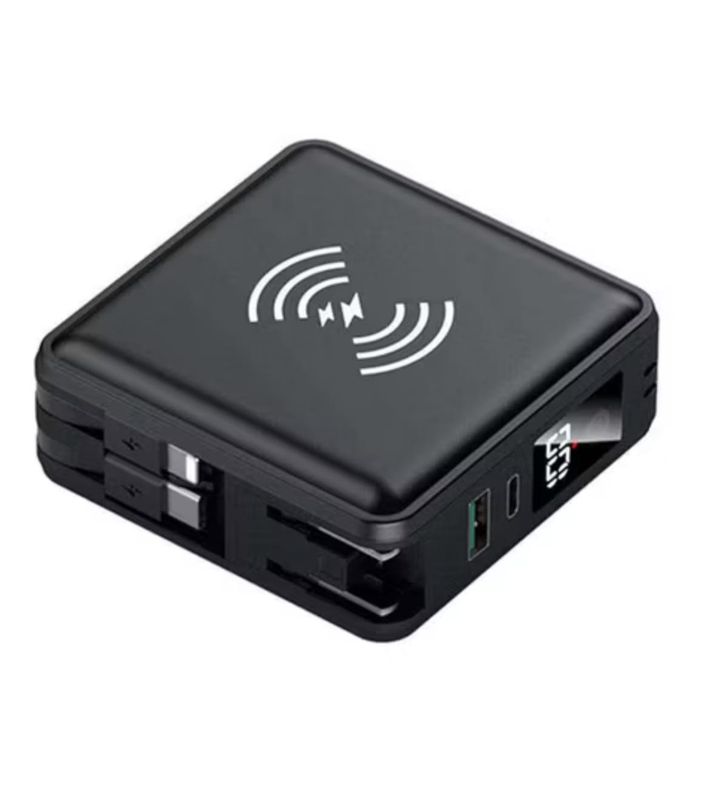 Smart Power Bank and Wall Charger  with Build in Cable (15000MAH)