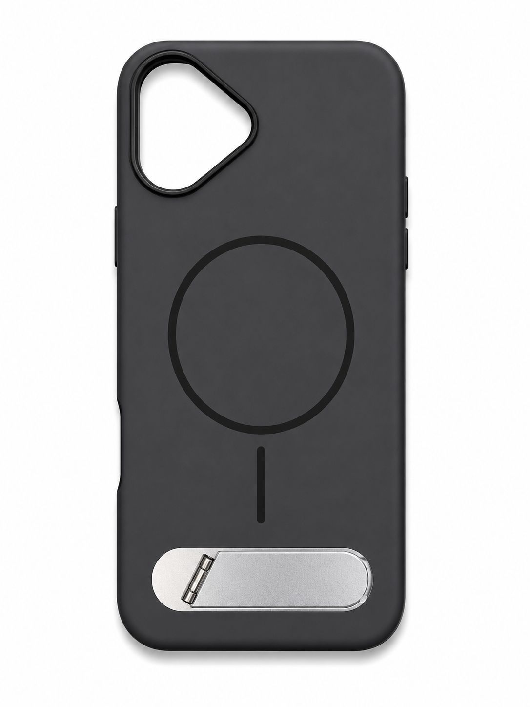 Premium Magsafe with Metal Kickstand Case for Iphone 16 Plus-Black