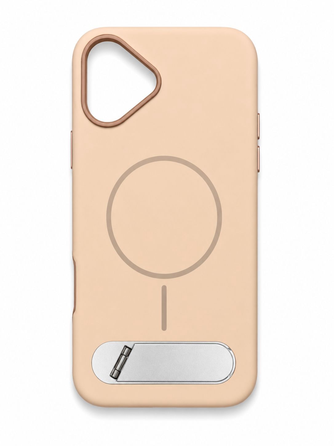 Premium Magsafe with Metal Kickstand Case for Iphone 16 Plus- Rose Gold