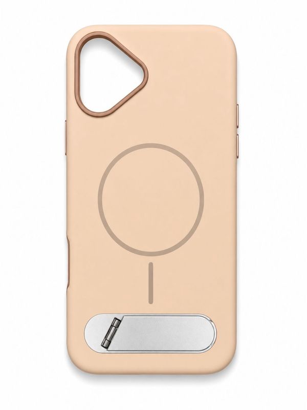 Premium Magsafe with Metal Kickstand Case for Iphone 16 Plus- Rose Gold