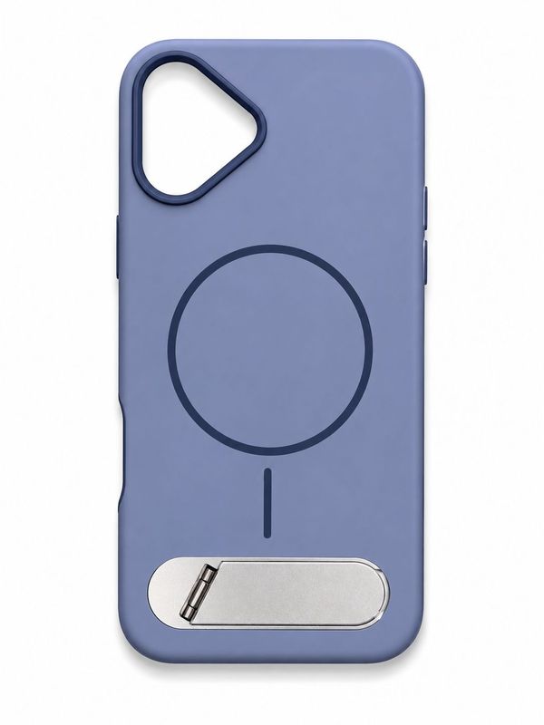 Premium Magsafe with Metal Kickstand Case for Iphone 16 Plus- Blue