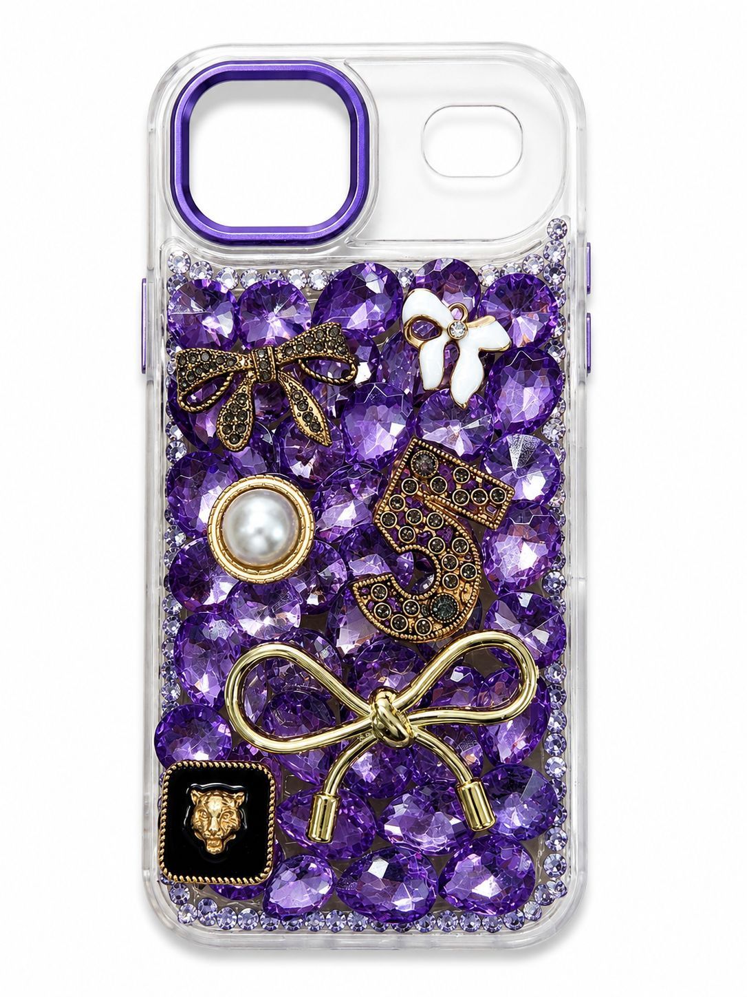 Iphone 17 Air Crystal Pearl &amp; Butterfly with Diamond- Purple