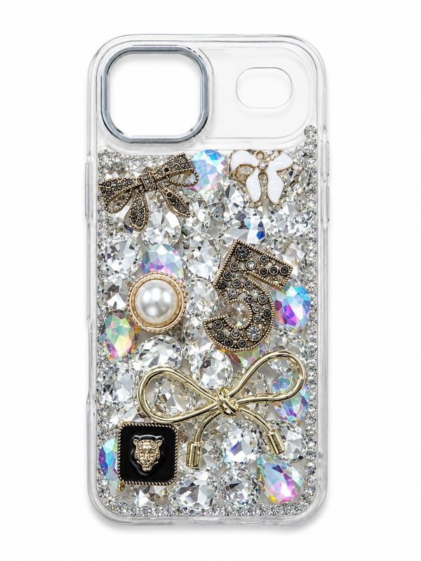 Iphone 17 Air Crystal Pearl &amp; Butterfly with Diamond- Silver