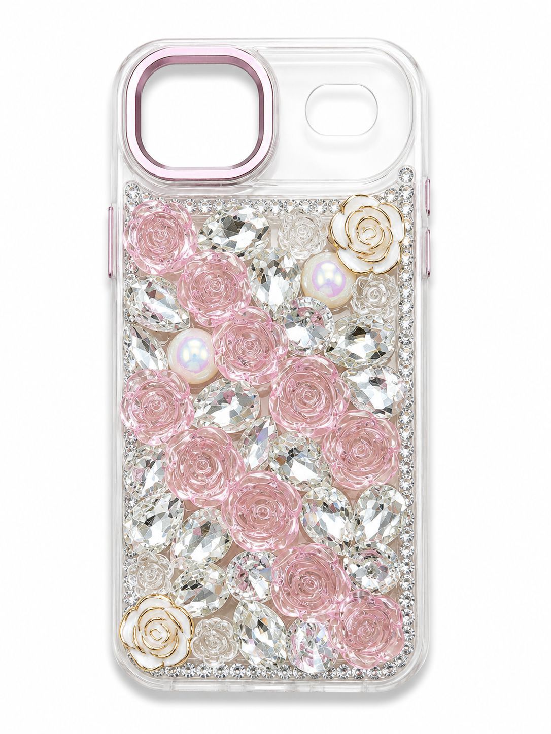 Iphone 17 Air Crystal dual rose full Diamond - Pink