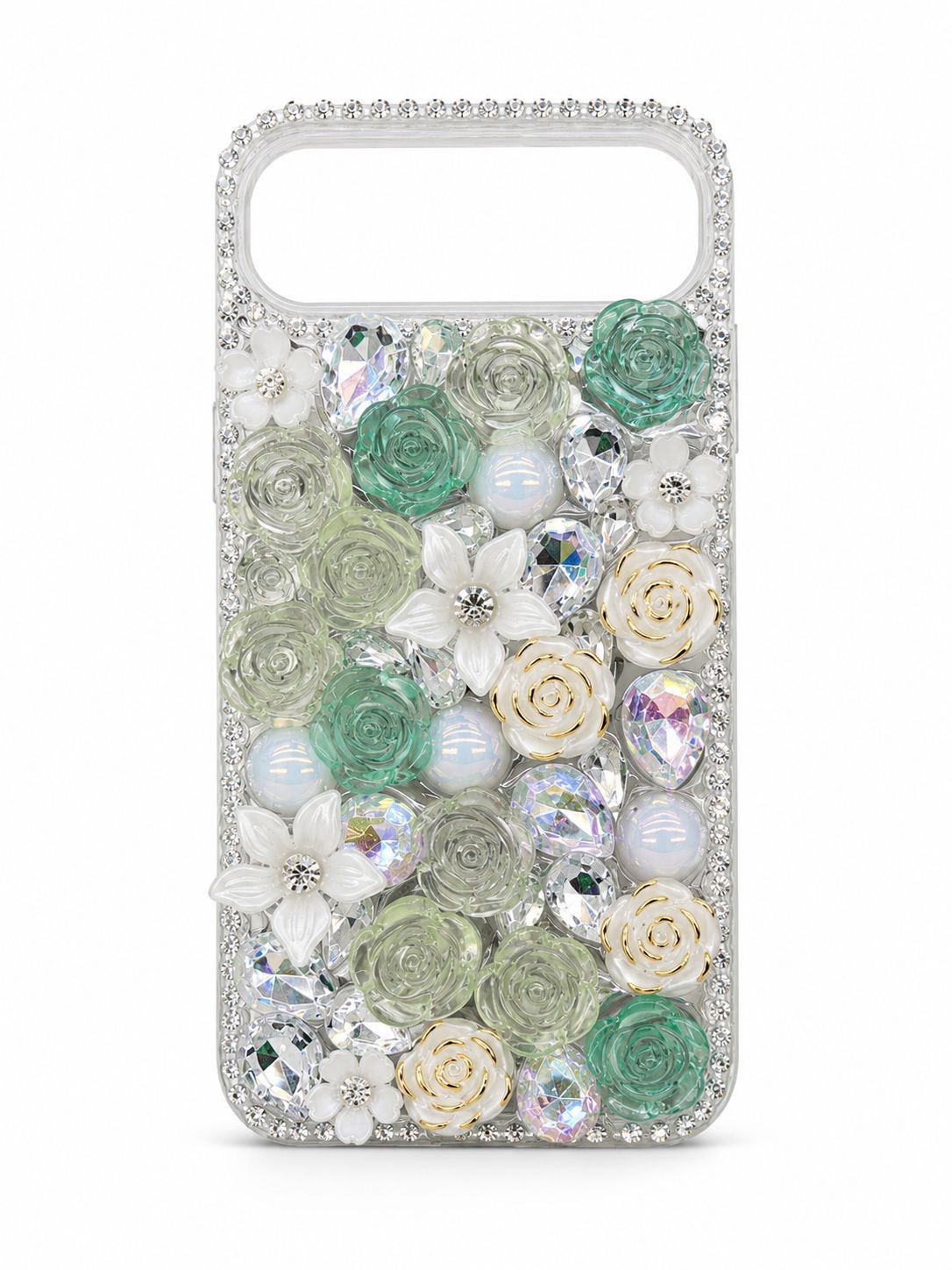 Iphone 17 Air Plum blossom diamond phone case - Green
