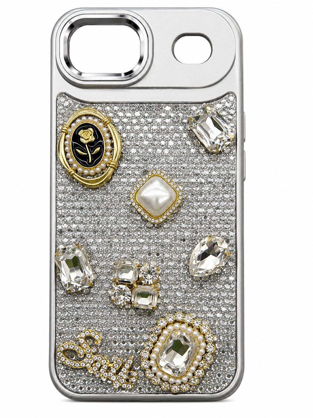 Crystal Mix Accessory Crystal Hudie Full Diamond Case For Iphone 17 Air - Silver