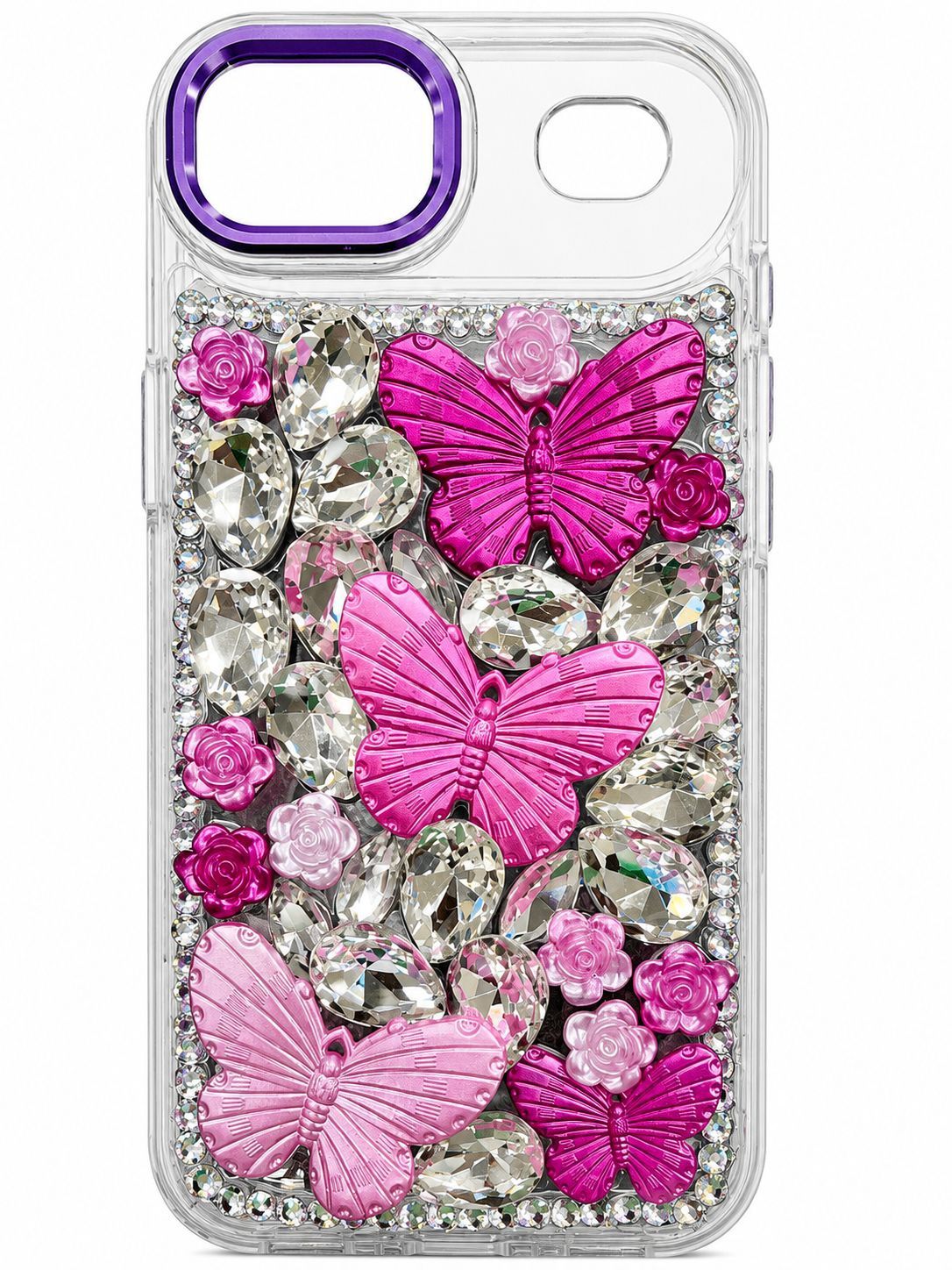Crystal Hudie  Full Diamond Case for Iphopne 17 Air - Pink