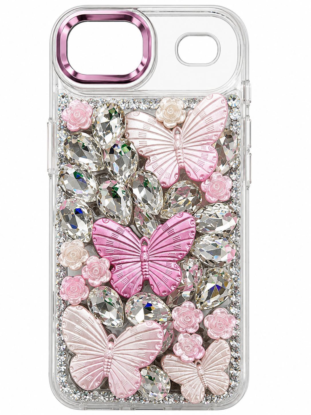 Crystal Hudie  Full Diamond Case for Iphopne 17 Air - Light Pink