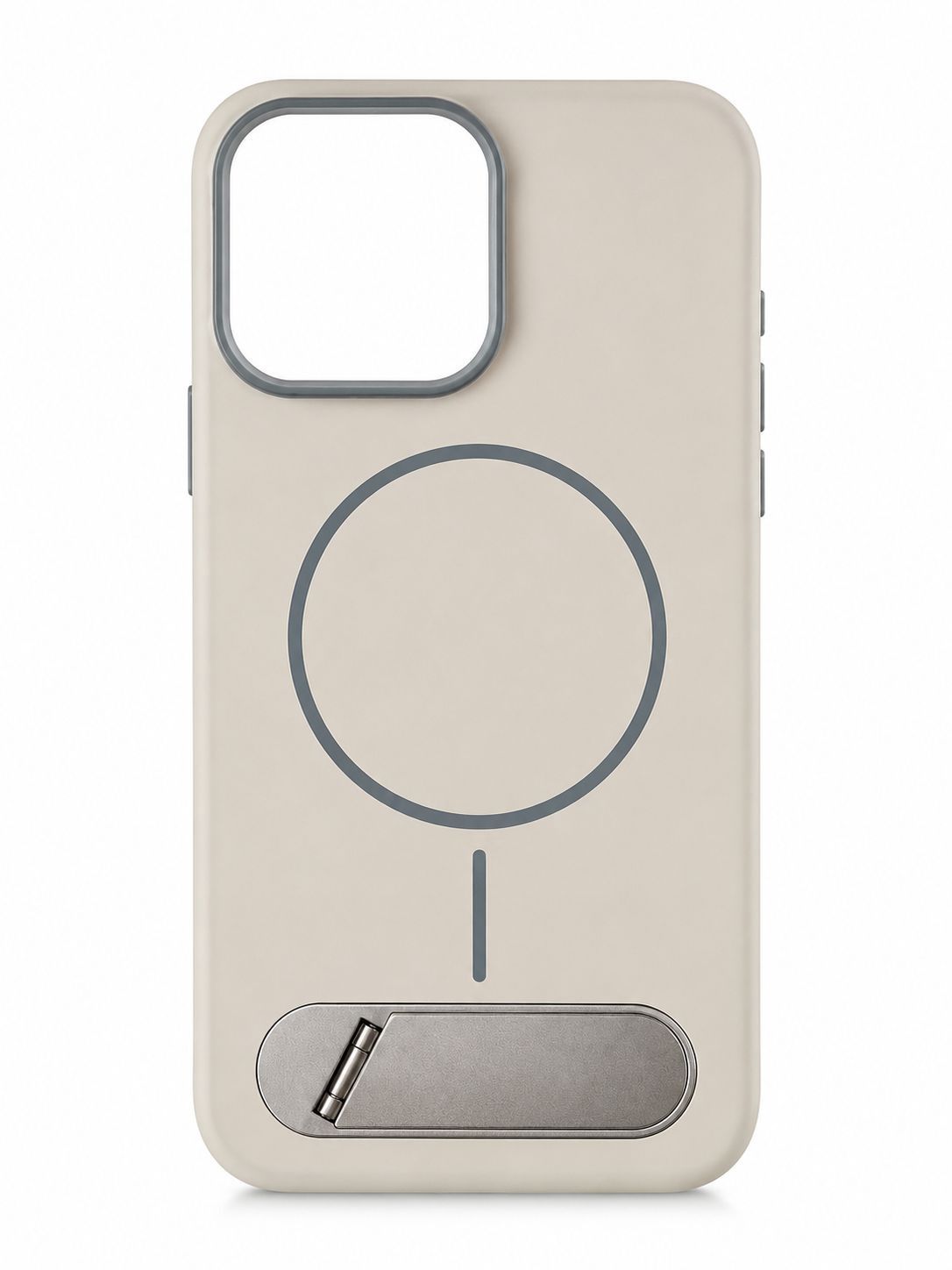 Premium Magsafe with Metal Kickstand Case for Iphone 13/14/15- Ash Gray