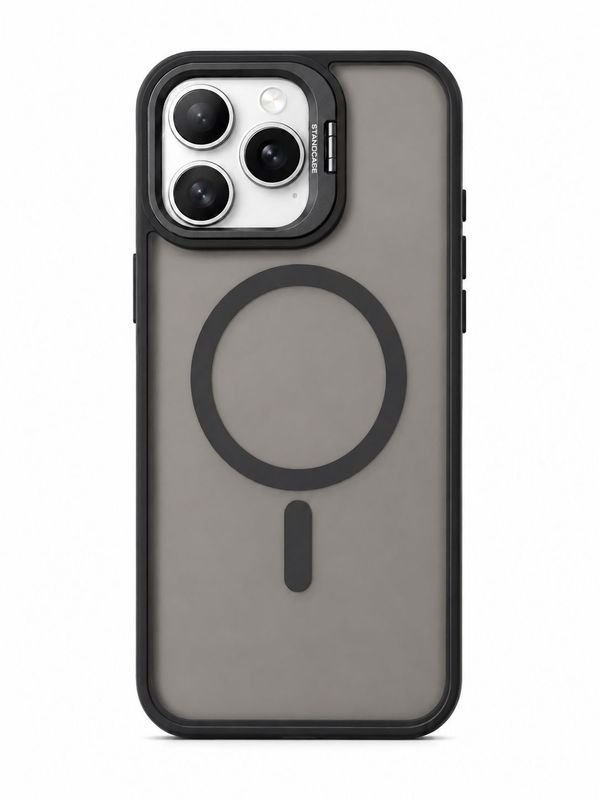 U2 Magnetic Case+lens stand + camera protector for Iphone 14 Pro Max - Black