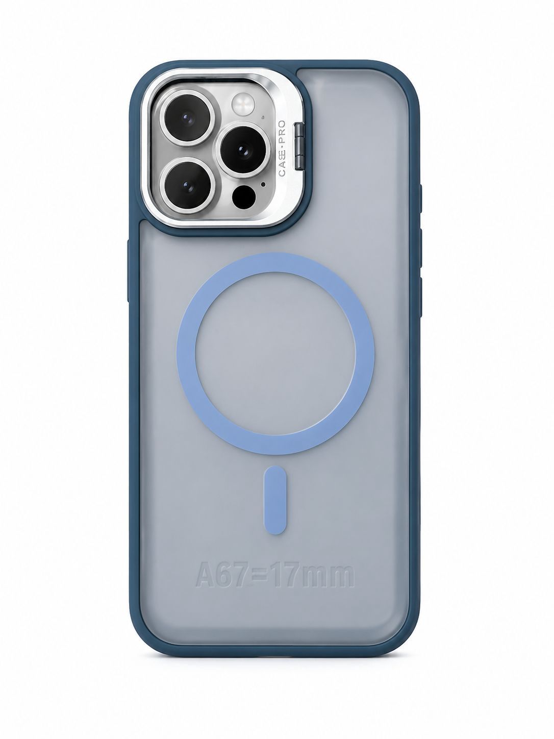 U2 Magnetic Case+lens stand + camera protector for Iphone 14 Pro Max - Blue