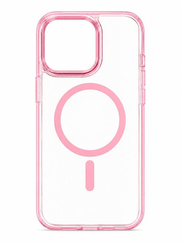 LY Clear Magsafe Case for Iphone 14 Pro Max- Pink Accent