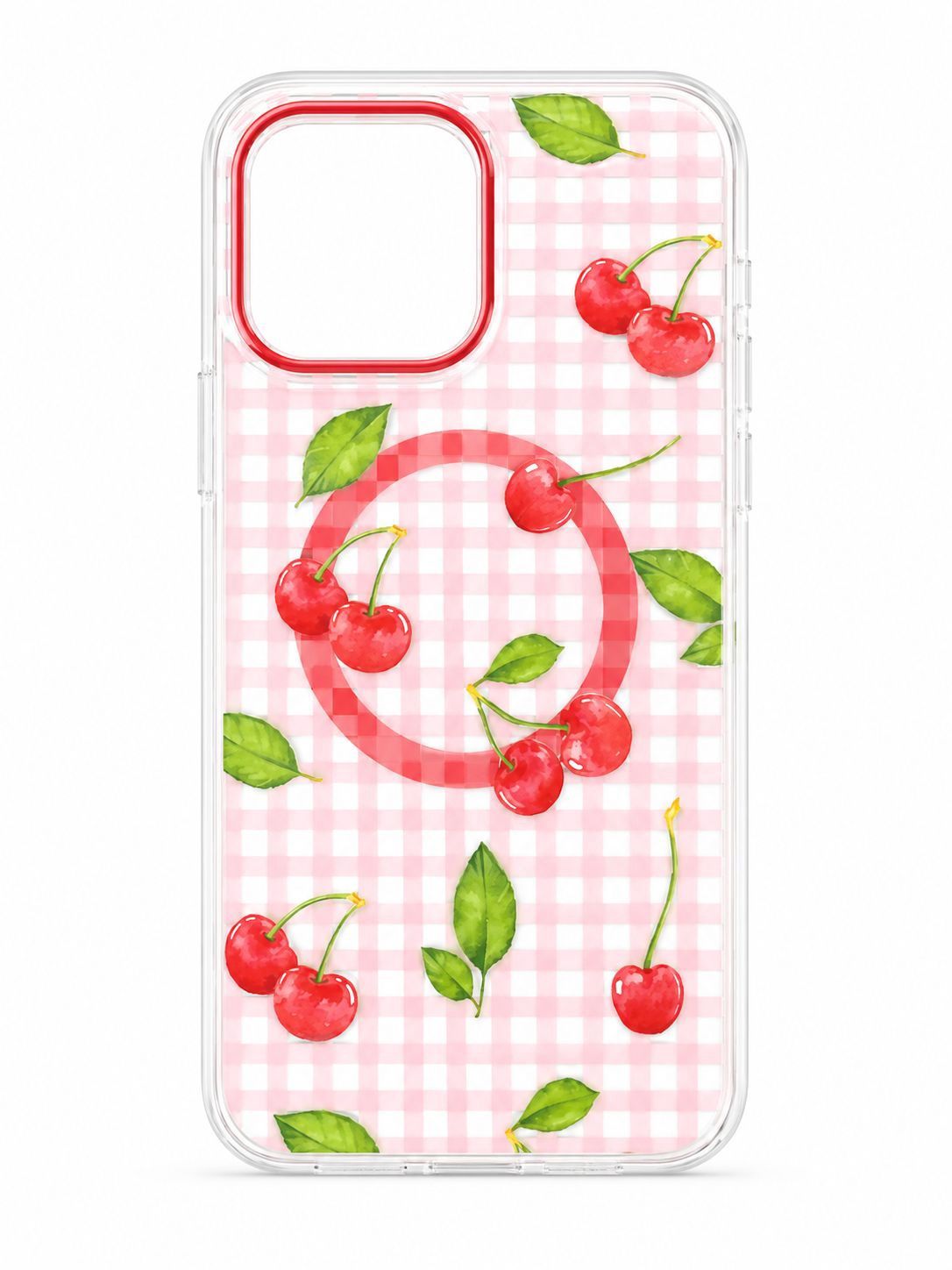 Double Layer Design IMD TPU Case for Iphone 14 Pro Max - Cherry