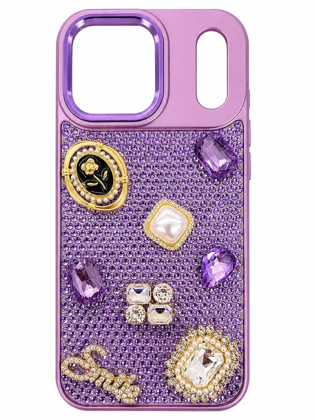 Crystal Mix Accessory full Diamond CaseCrystal Hudie Iphone 17 Promax -Purple