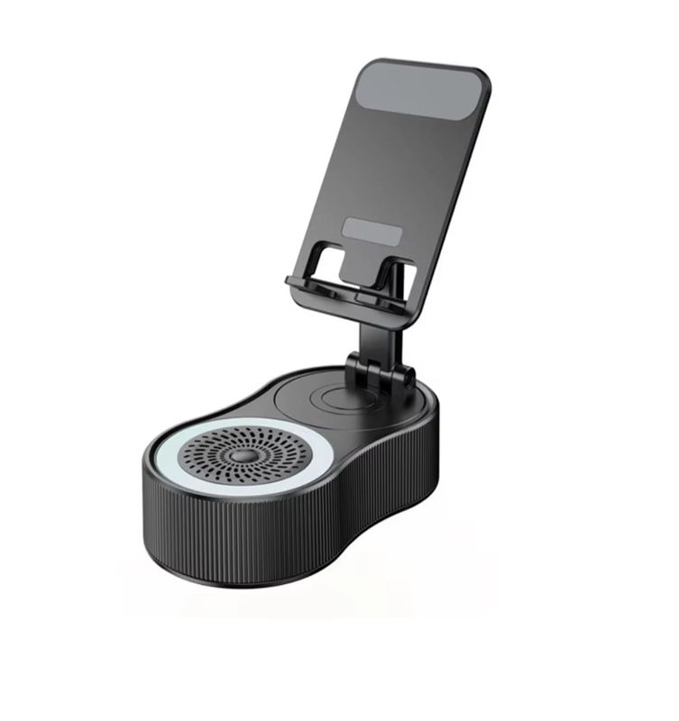 Audio lift phone stand Bluetooth Speaker with Power Bank -Black