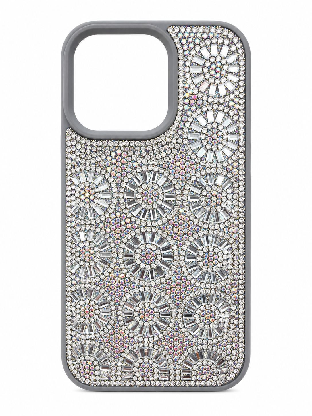 Swaro Star S3 Bling Case for Iphone 16 Pro- Silver Rhinestones