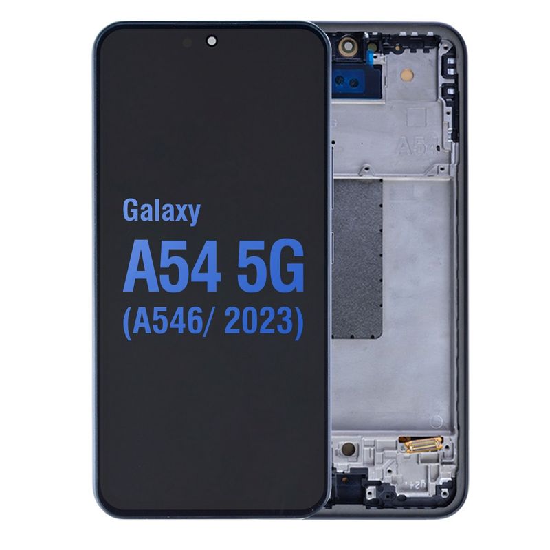 Screen Assembly (With Frame) For SS A54 5G (A546 / 2023) (Soft) (Black)