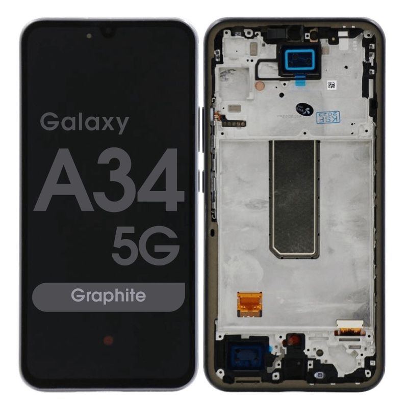 Screen Assembly (With Frame) For SS A34 5G (A346 / 2023) (Soft) (Black)