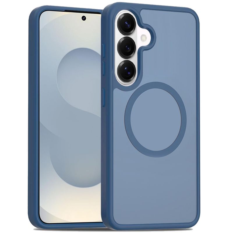 [Magnetic Circle] Smooth Safe Matte Feel Hybrid Case for Samsung s26 Plus - Navy Blue