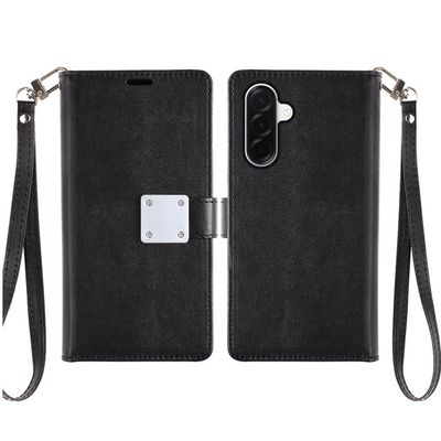 Wallet ID Card Holder Case Cover for Samsung Galaxy A37 - Black