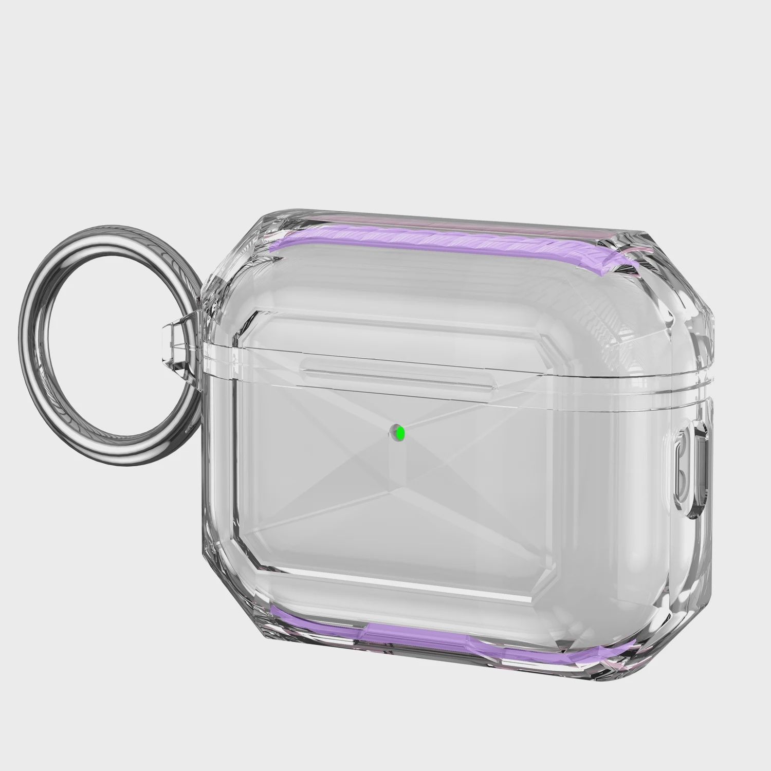 Thick Transparent TPU with Colored Edge Case Cover for AirPods Pro 3 2025 (3rd Version) 3mm - Purple