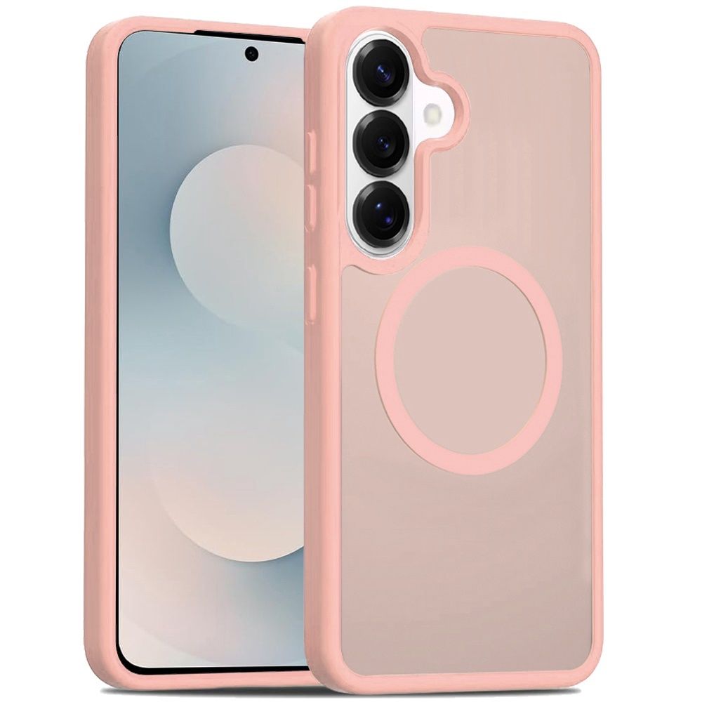 [Magnetic Circle] Smooth Safe Matte Feel Hybrid Case for Samsung s26 Plus - Light Pink