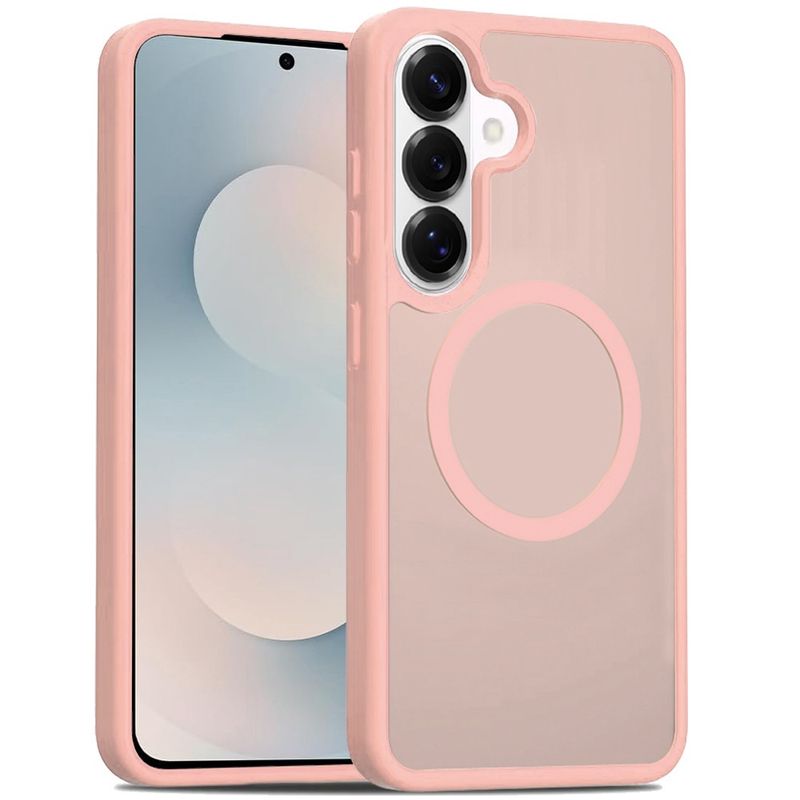 [Magnetic Circle] Smooth Safe Matte Feel Hybrid Case for Samsung s26 Plus - Light Pink
