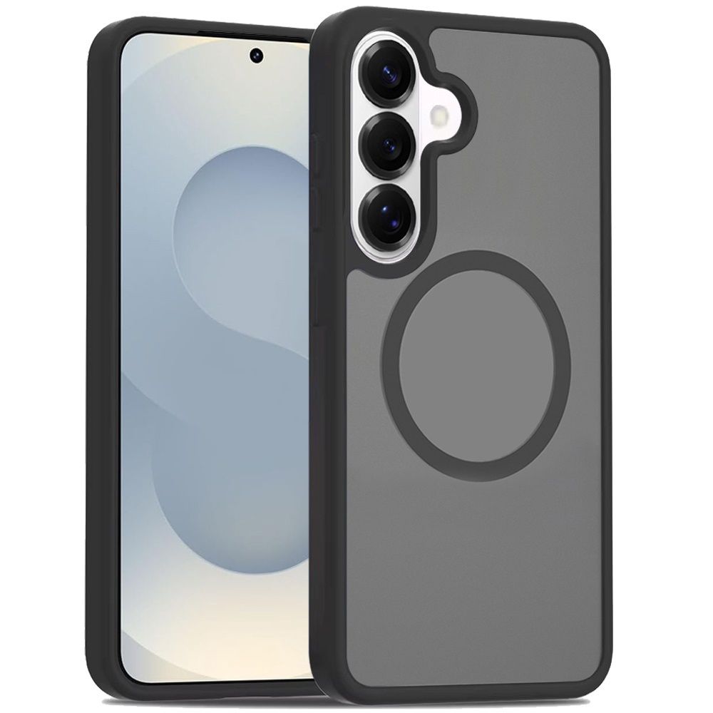 [Magnetic Circle] Smooth Safe Matte Feel Hybrid Case for Samsung s26 Plus - Black