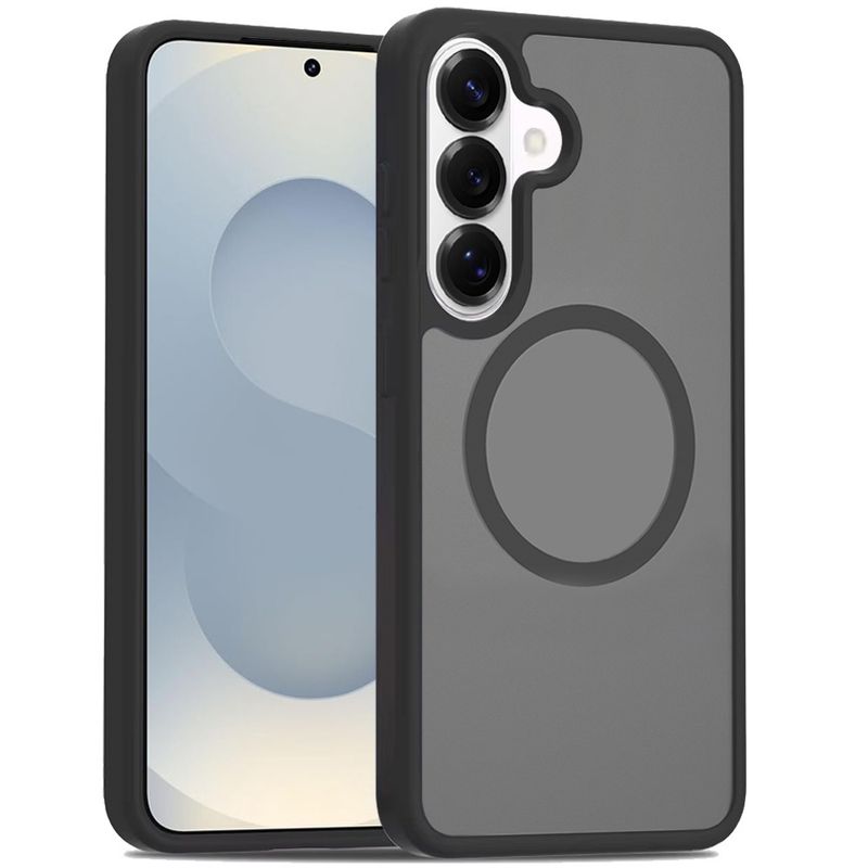 [Magnetic Circle] Smooth Safe Matte Feel Hybrid Case for Samsung s26 Plus - Black