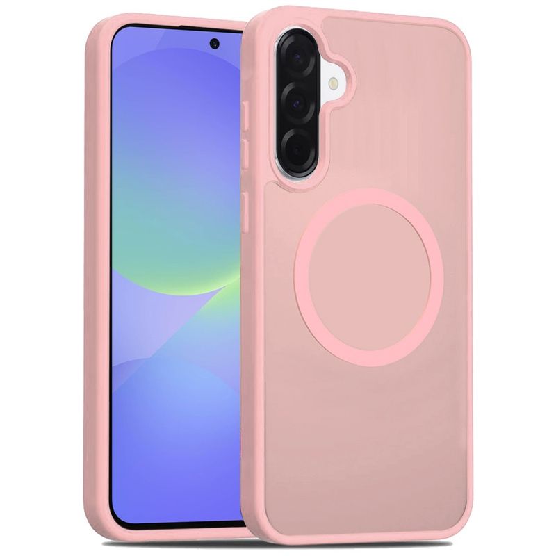 [Magnetic Circle] Smooth Safe Matte Feel Hybrid Case for Samsung Galaxy A37 - Light Pink