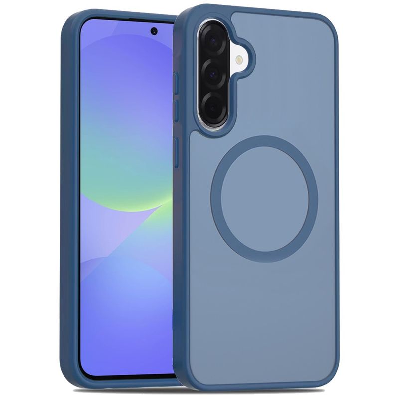 [Magnetic Circle] Smooth Safe Matte Feel Hybrid Case for Samsung Galaxy A37 - Navy Blue