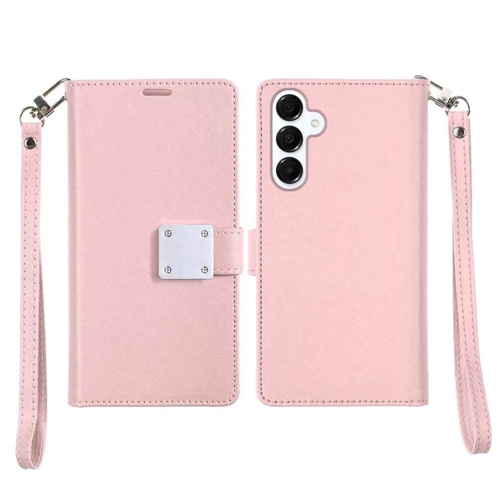 Wallet ID Card Holder Case Cover for Samsung s25 FE  - Rose Gold