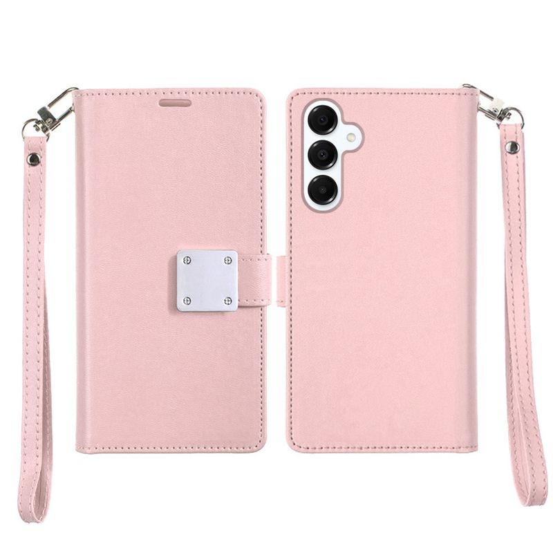 Wallet ID Card Holder Case Cover for Samsung s25 FE  - Rose Gold