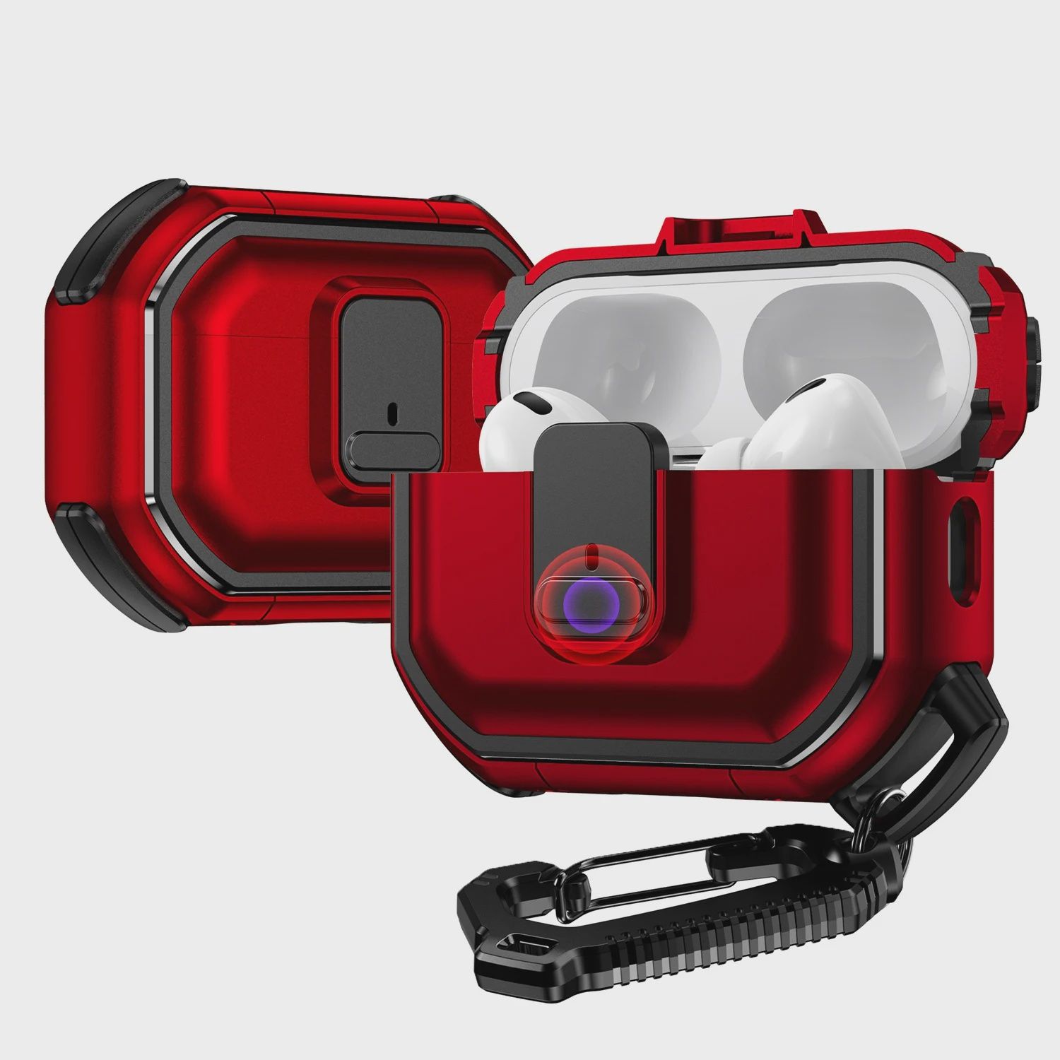 Switch Button Hybrid with Belt Loop for AirPods Pro 3 2025 (3rd Version)- Red