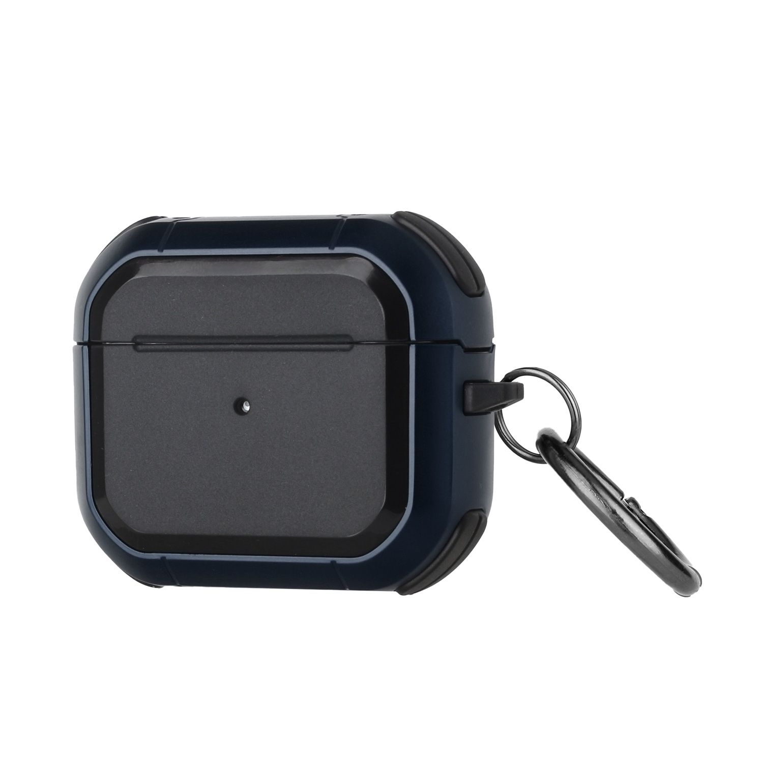 Premium Rugged ShockProof Hybrid With Metal Hook Case Cover for AirPods Pro 3 2025 (3rd Version)- Black+Black