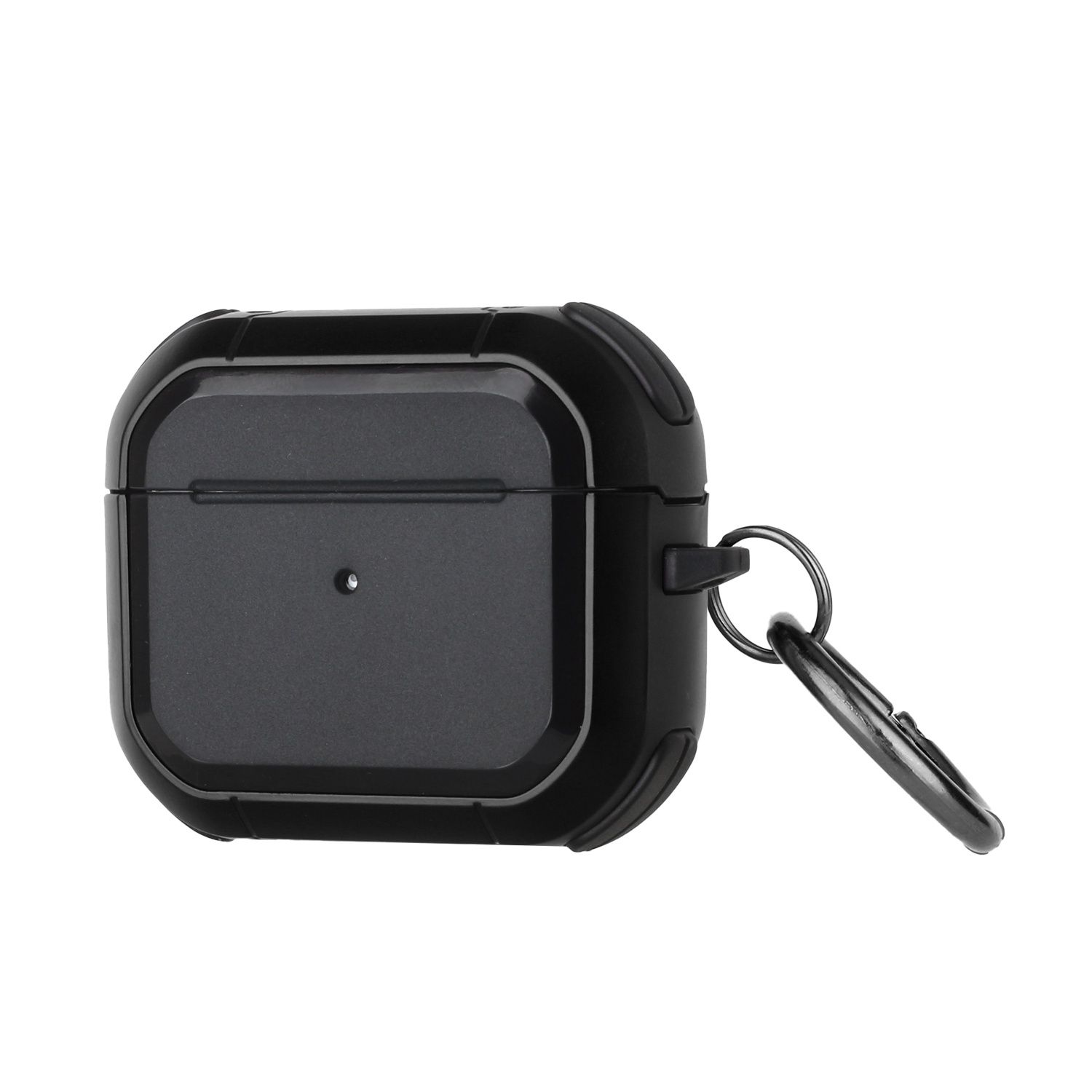 Premium Rugged ShockProof Hybrid With Metal Hook Case Cover for AirPods Pro 3 2025 (3rd Version)- Black+Blue